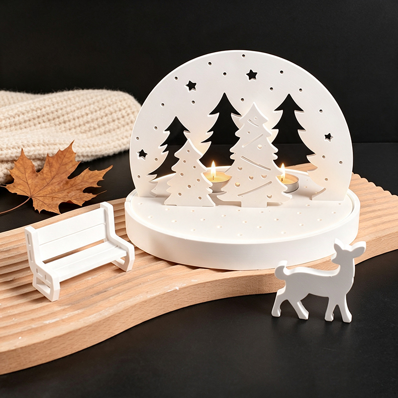 Candle Making Kits - Kerst-Eland Theelicht Houder Siliconen Molds, 3D