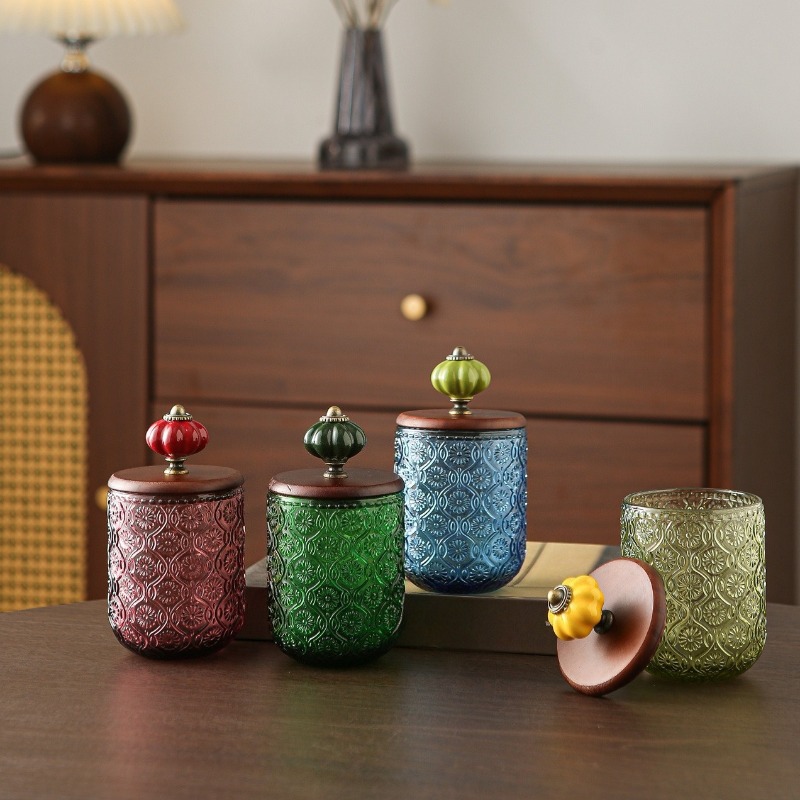 Retro glazen opbergdoos voor w - Candle Making Jars With Lids recensie en prijs