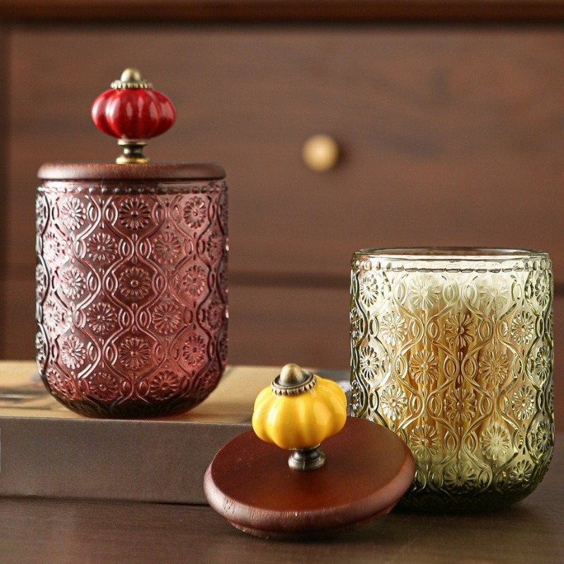 Retro glazen opbergdoos voor w - Candle Making Jars With Lids recensie en prijs