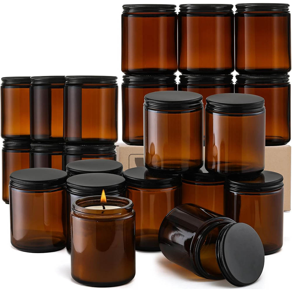 8oz Amber glazen potjes met zw - Candle Making Jars With Lids recensie en prijs